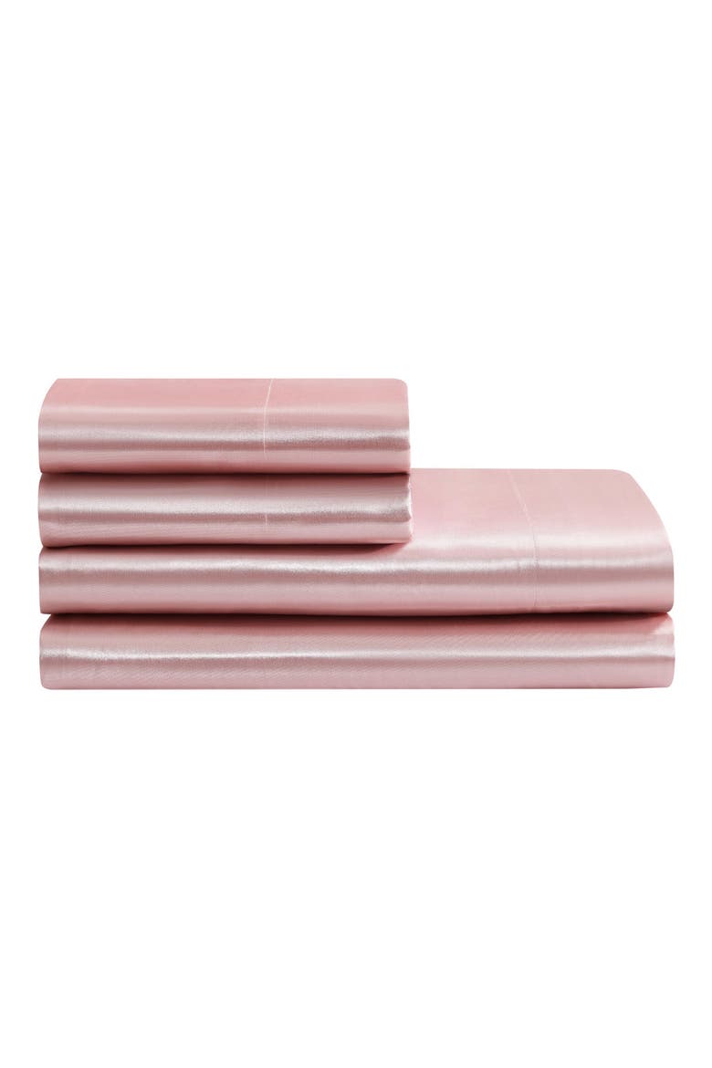 Silky Satin Sheet Set, Main, color, PINK LOTUS