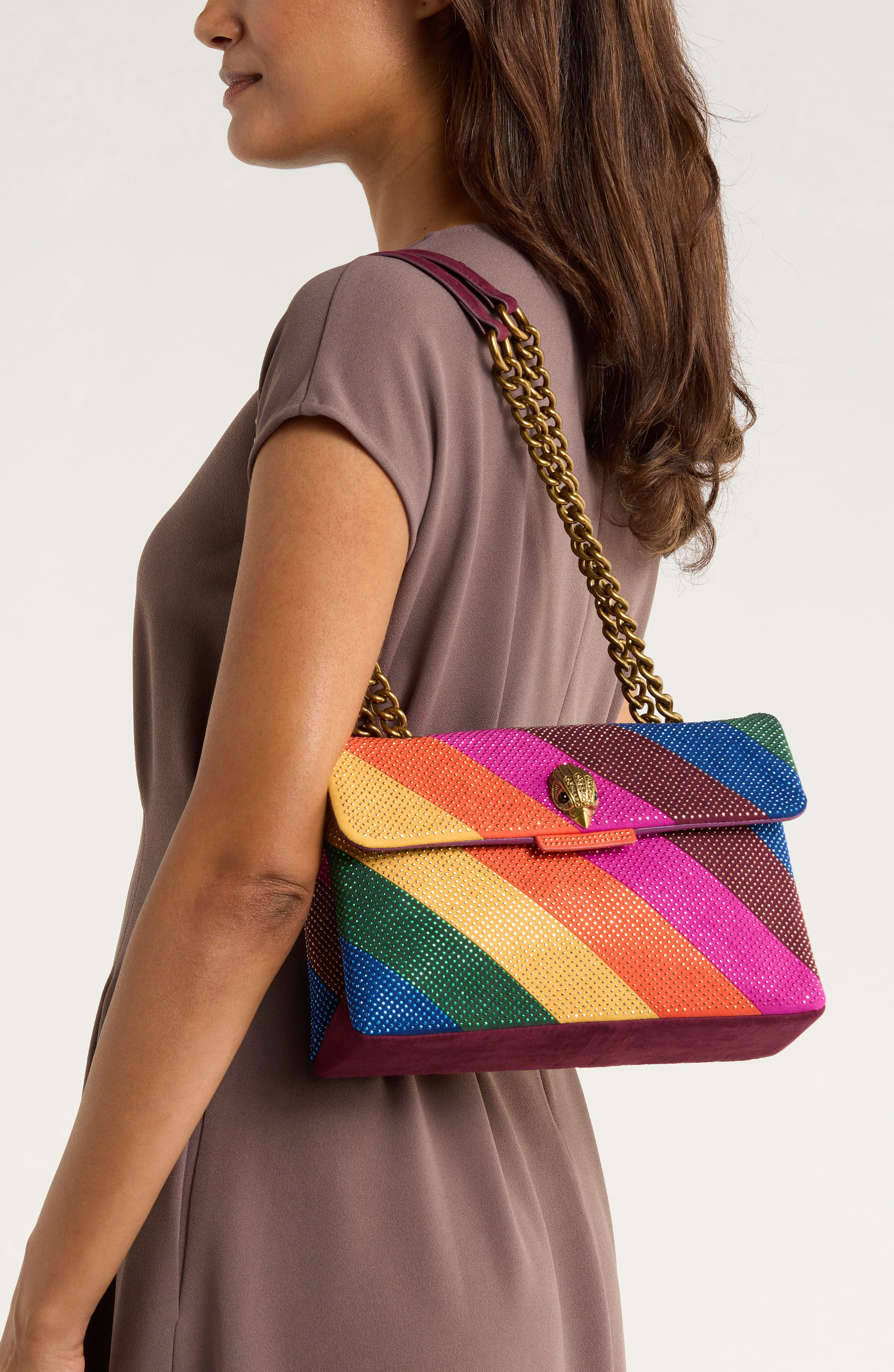 Kurt Geiger London Kensington Stripe Convertible Shoulder Bag, Alternate, color, 