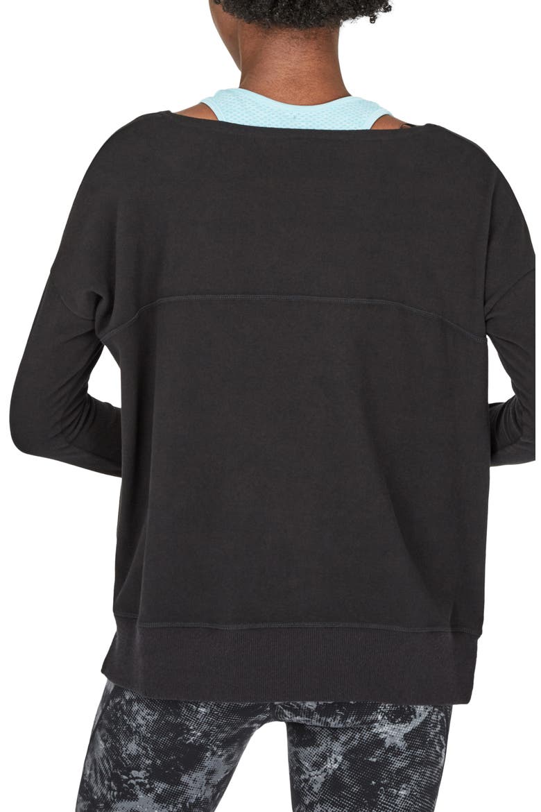 Luxe Simhasana Sweatshirt, Alternate, color, BLACK