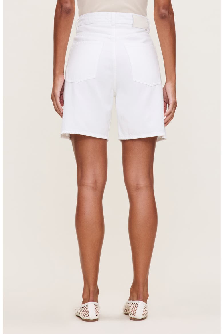 Taylor Drawstring High Waist Denim Shorts, Alternate, color, WHITE DRAWCORD