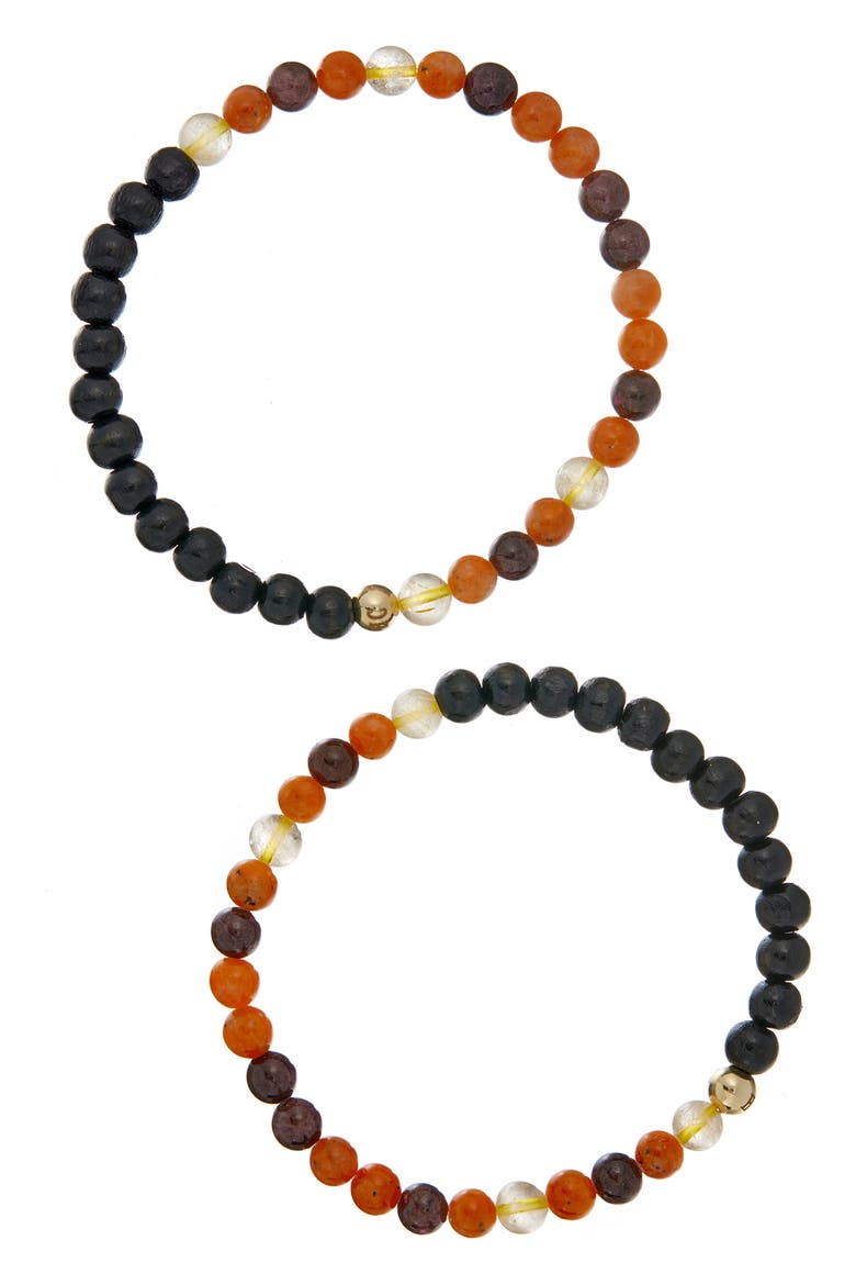 Men's N33 After Dark/Intimacy Set of 2 Healer's Bracelets, Main, color, BLACK