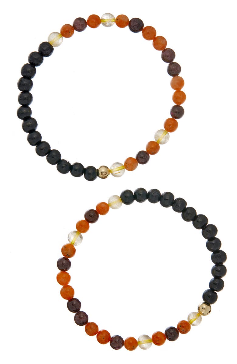 The Healer’s Collection Men's N33 After Dark/Intimacy Set of 2 Healer's Bracelets, Main, color, Black