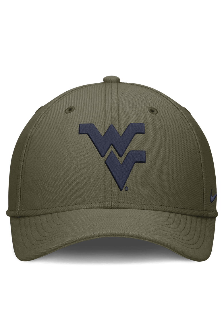 Men's Nike  Olive West Virginia Mountaineers Primetime SwooshFlex Dri-FIT Hat, Alternate, color, Olive