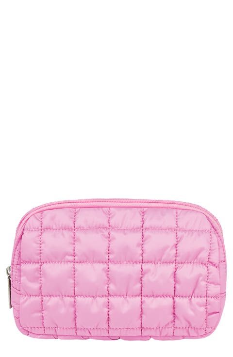 Kids' Pink Quilted Nylon Belt Bag