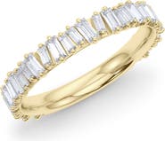 HauteCarat Lab Created Baguette Diamond Band Ring
