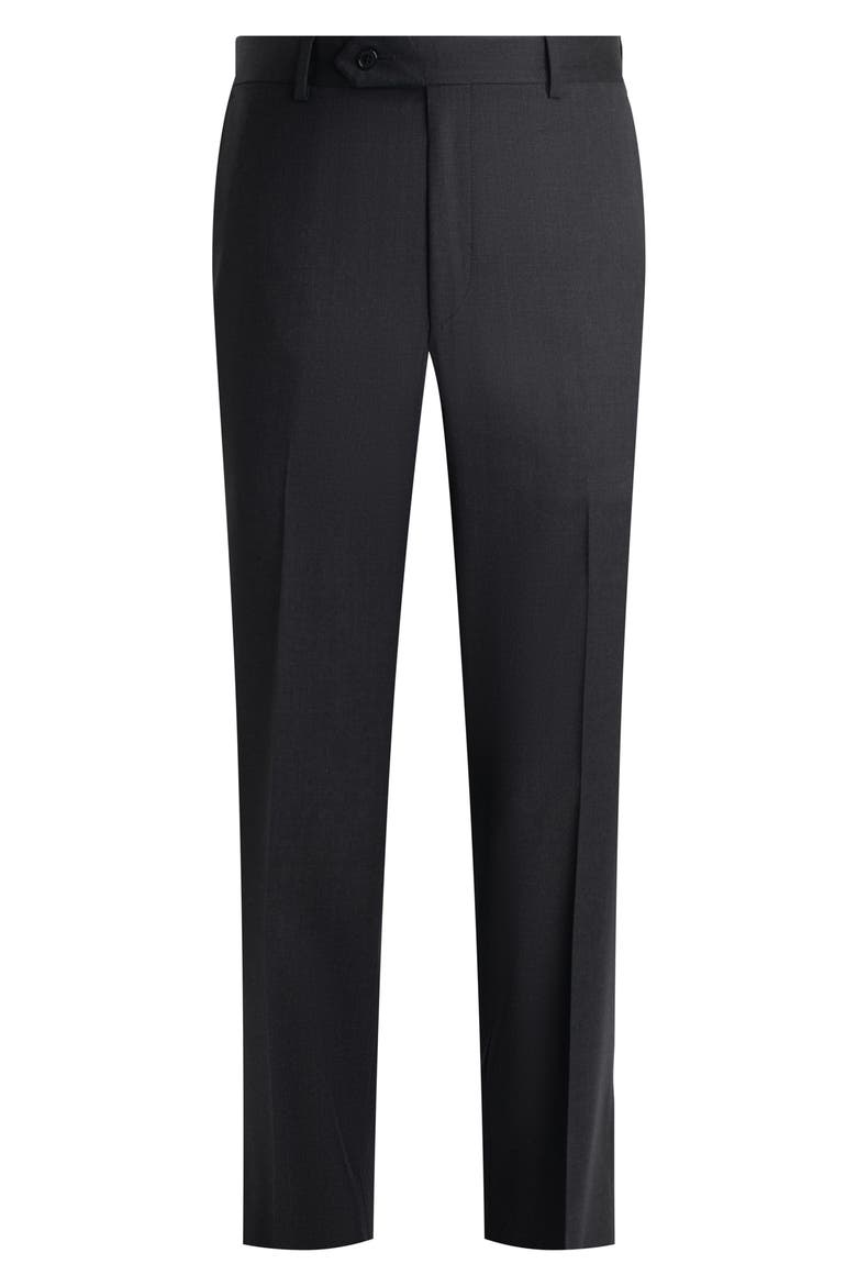 Flat Front Straight Leg Wool Dress Pants, Main, color, CHARCOAL