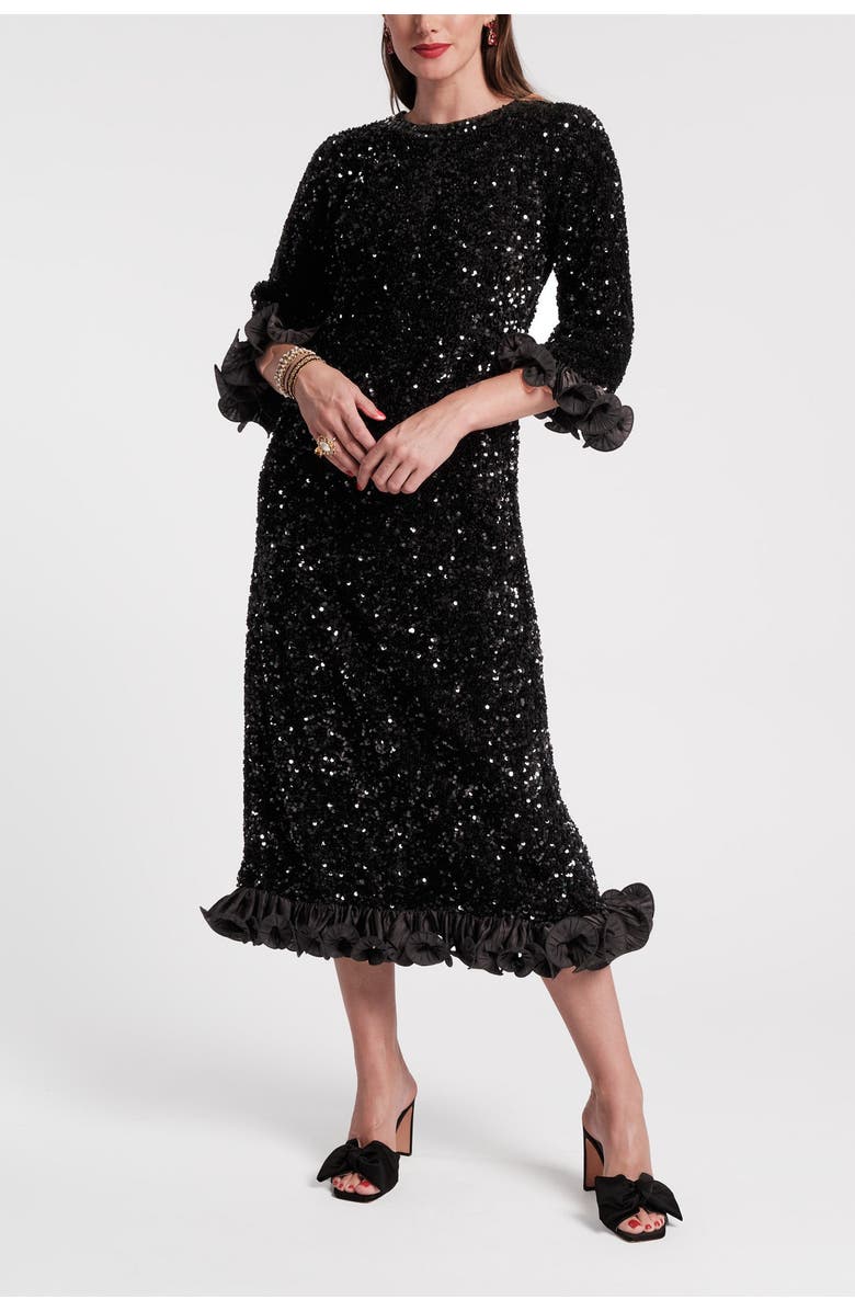 Frances Valentine Plaza Midi Dress Sequin Poly Satin, Main, color, 
