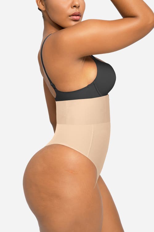 Shapellx High-rise Body Sculpting Thong In Tres Naturale