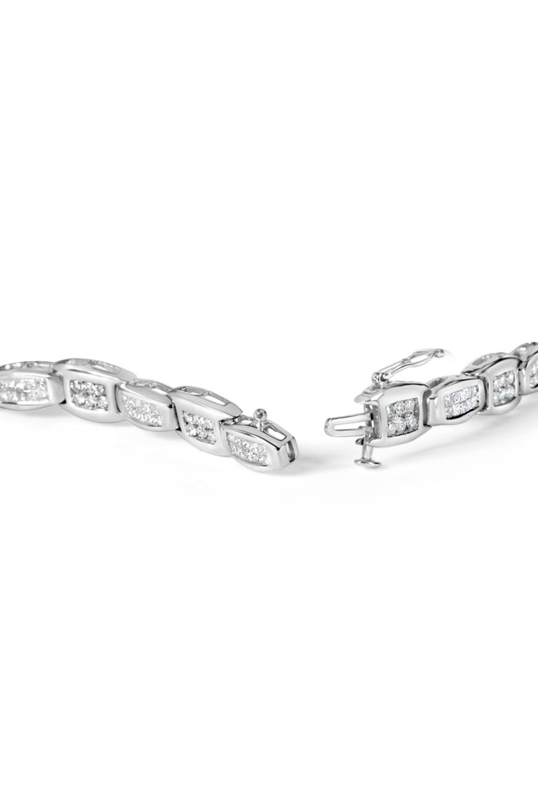 14K White Gold 2-1/2 Cttw Diamond Flared Links Tennis Bracelet, Alternate, color, White