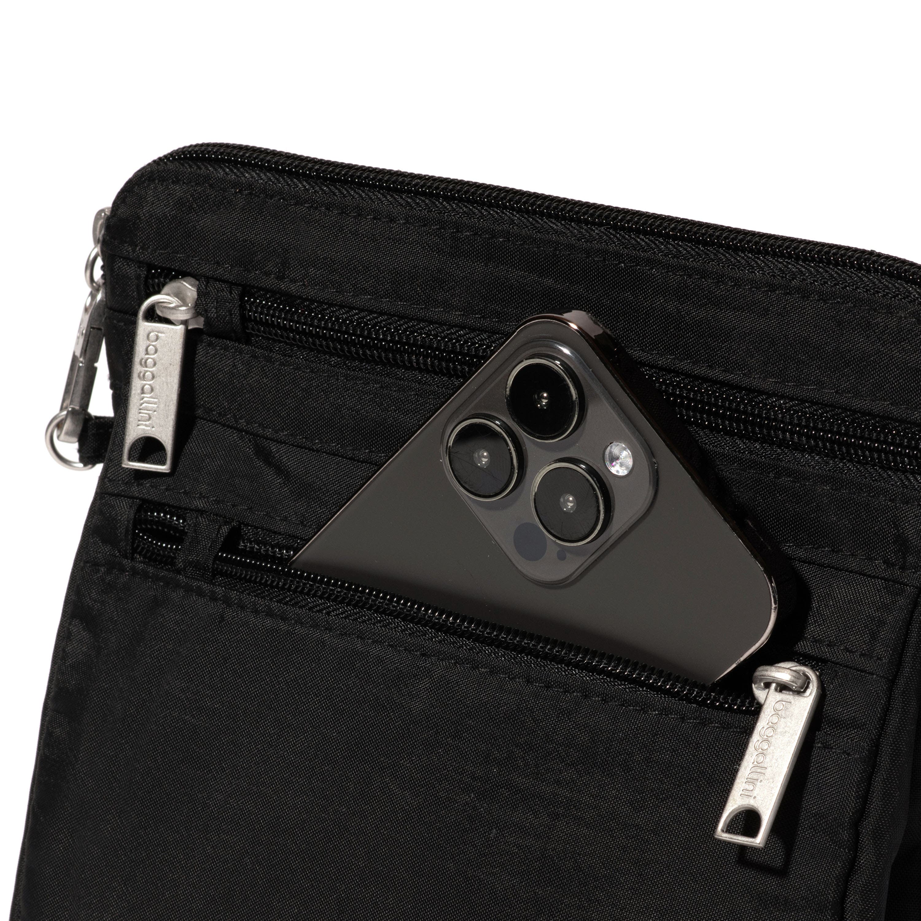 BAGGALLINI Securtex Anti-Theft Crossbody Bag, Alternate, color, Black