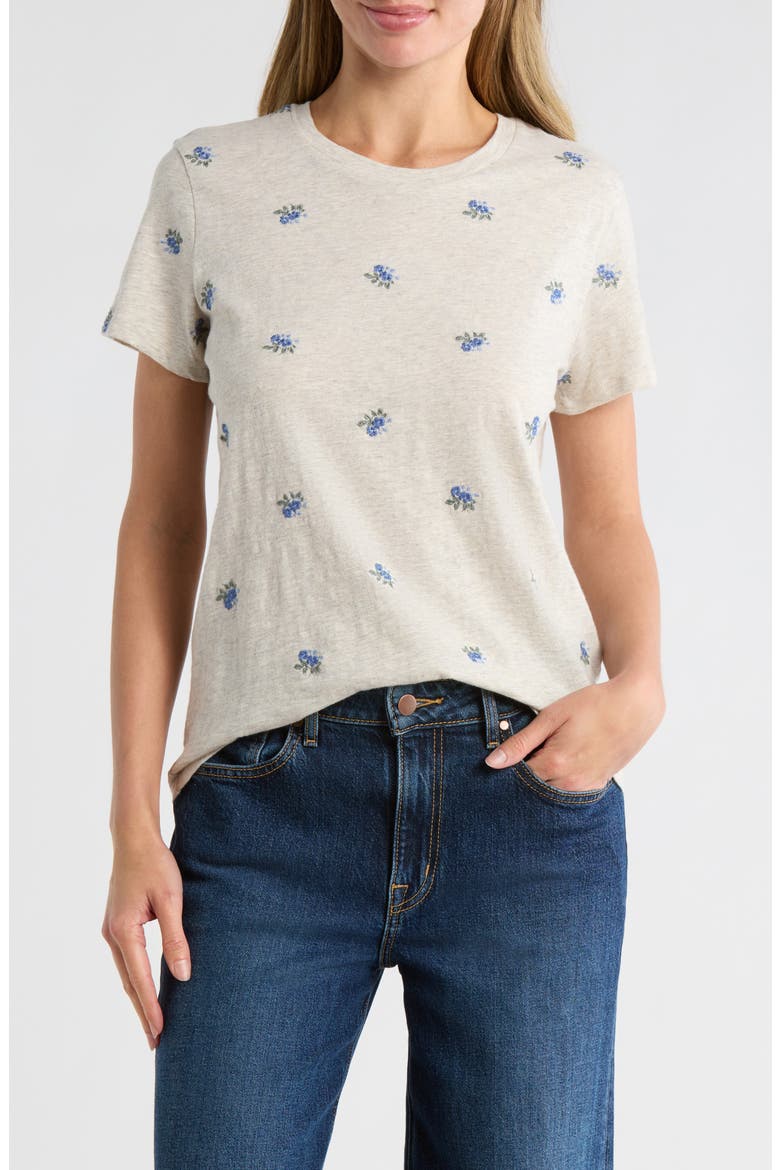 Embroidered Tee, Main, color, GREY MULTI