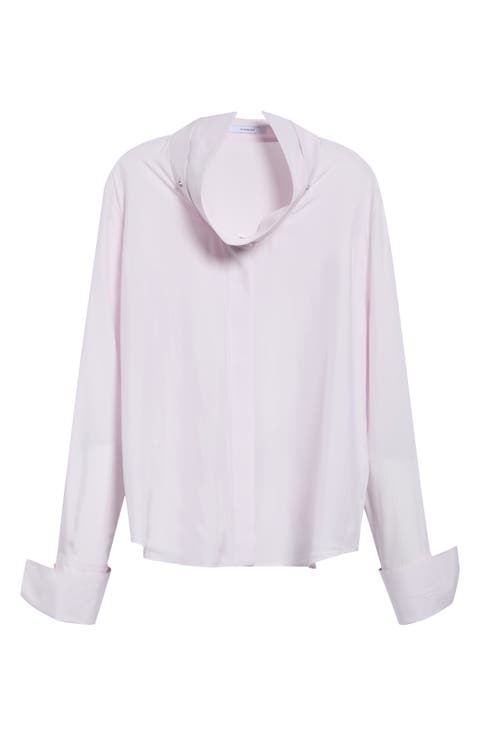 Deconstructed Collar Silk Shirt