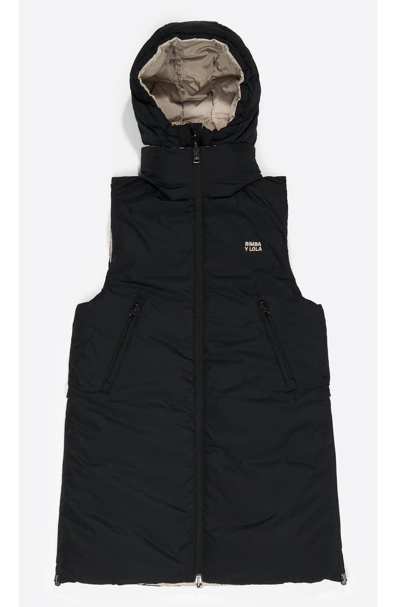 Bimba y Lola Hooded Reversible Vest, Alternate, color, Stone