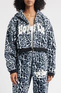 BOYS LIE Once a Cheetah Crop Zip Fleece Hoodie