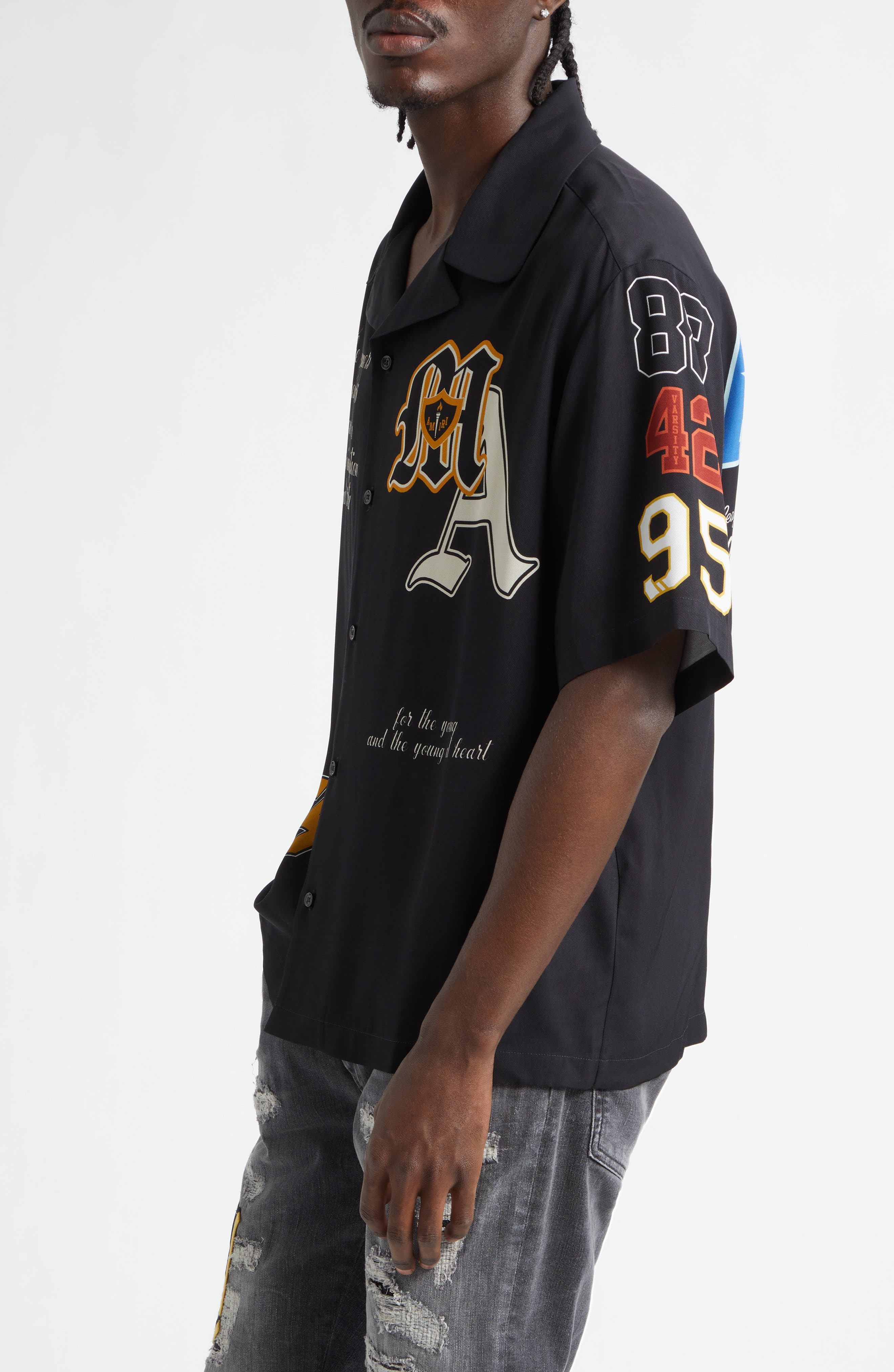 AMIRI Varsity Patch Oversize Camp Shirt — фото 4