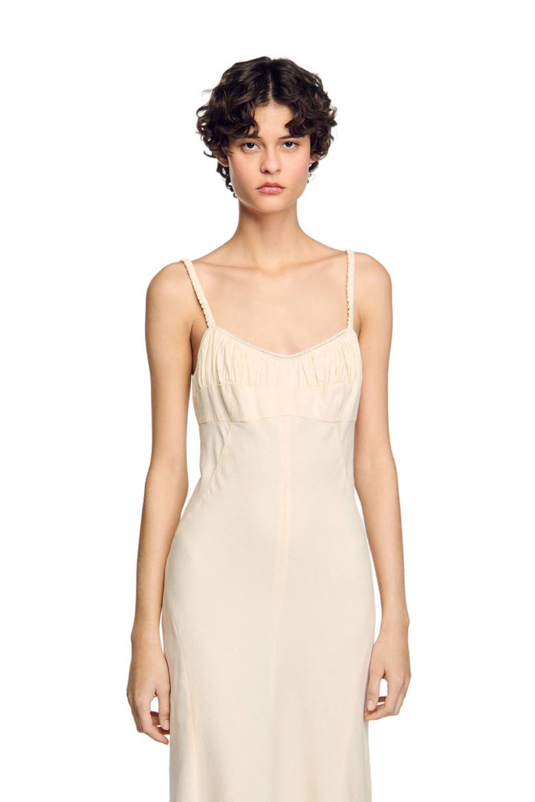 Maxi dress with straps, Alternate, color, Ecru