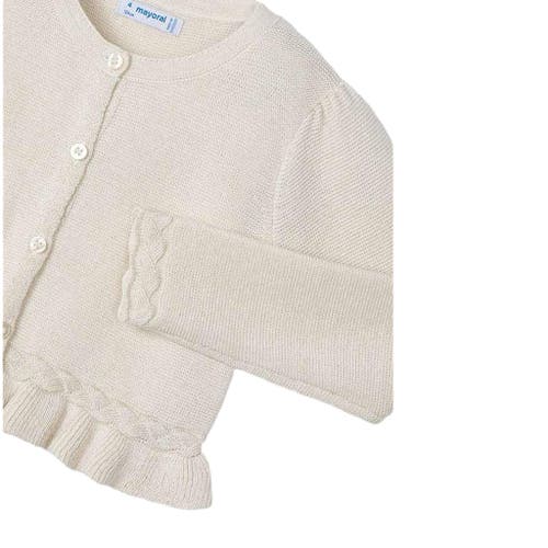 Mayoral Ruffle Tricot Cardigan In Champagne
