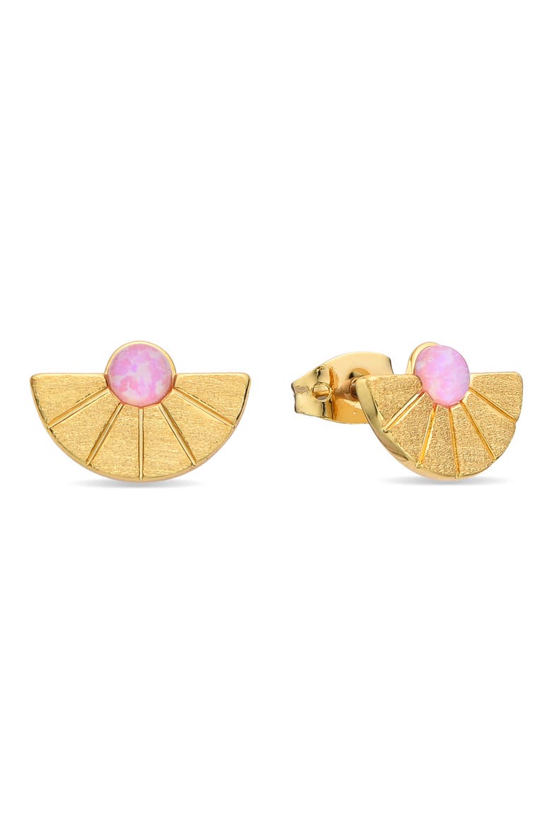 Imitation Opal Stud Earrings, Main, color, GOLD