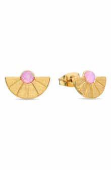 Imitation Opal Stud Earrings