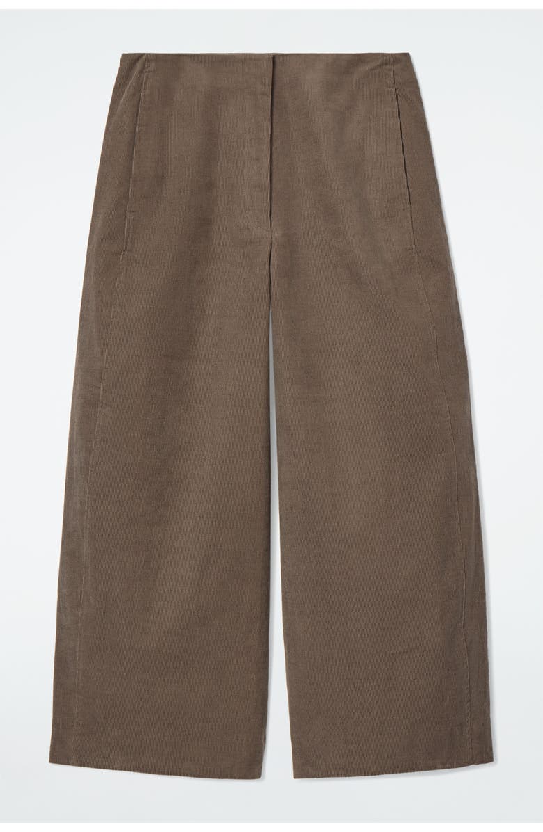 COS Corduroy Barrel-Leg Pants, Main, color, Beige