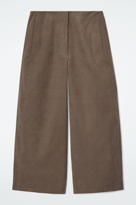 Corduroy Barrel-Leg Pants