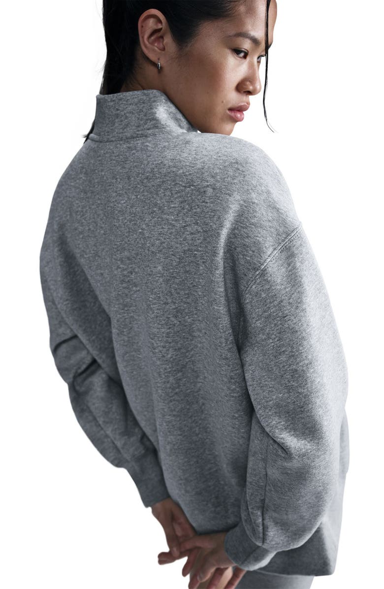 Nike Sportswear Phoenix Oversize Fleece Quarter Zip Top, Alternate, color, 063 063 Dk Grey Heather/Sail