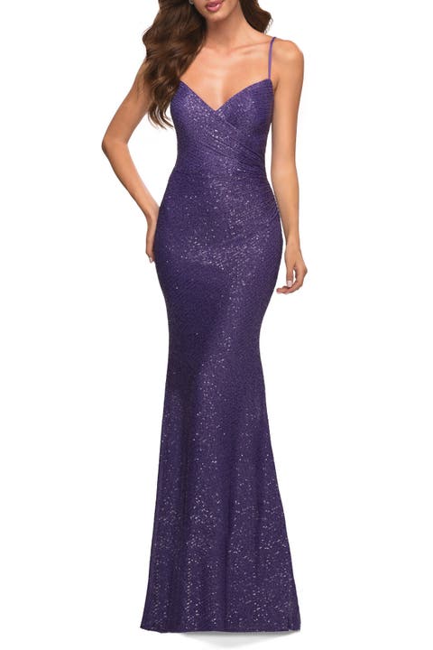 Sequin Long Prom Dress in Vibrant Bright Colors