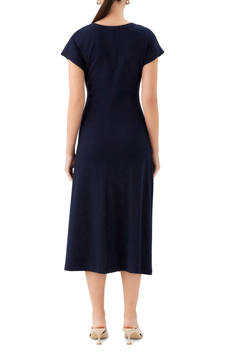 FIFTEEN TWENTY Aveline Side Twist Midi Dress, Alternate, color, Navy