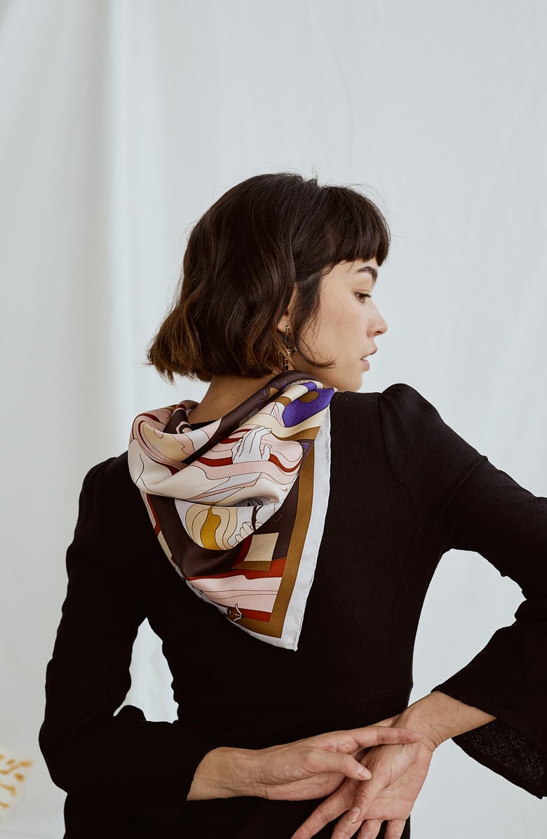 Lost Pattern The Kiss Silk Bandana, Main, color, 