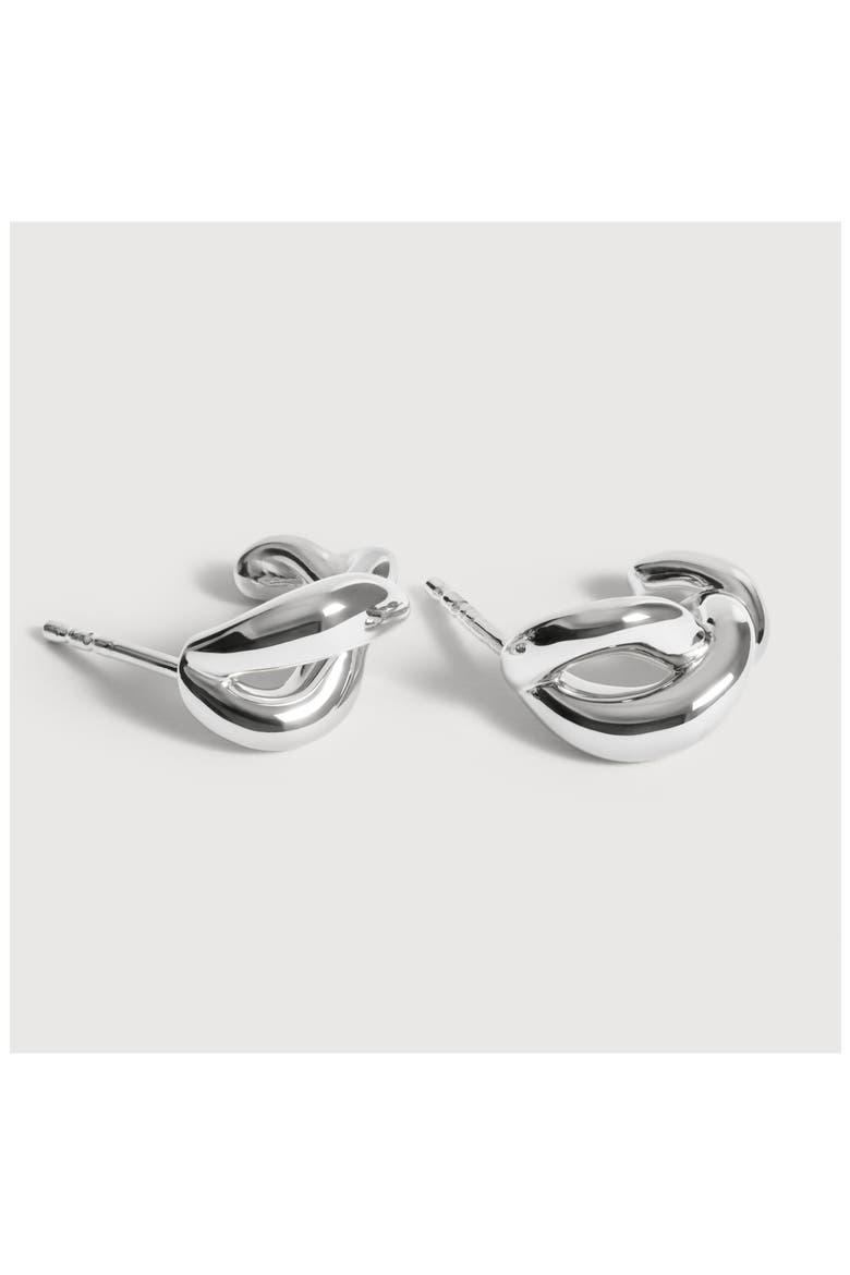 Ochre Sterling Silver Huggie Hoop Earrings, Alternate, color, STERLING SILVER