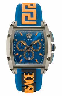 Versace Dominus Chronograph Silicone Strap Watch, 42mm