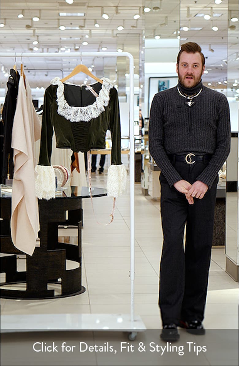 Jacinda Ruffle Velvet Corset Top, sales video thumbnail