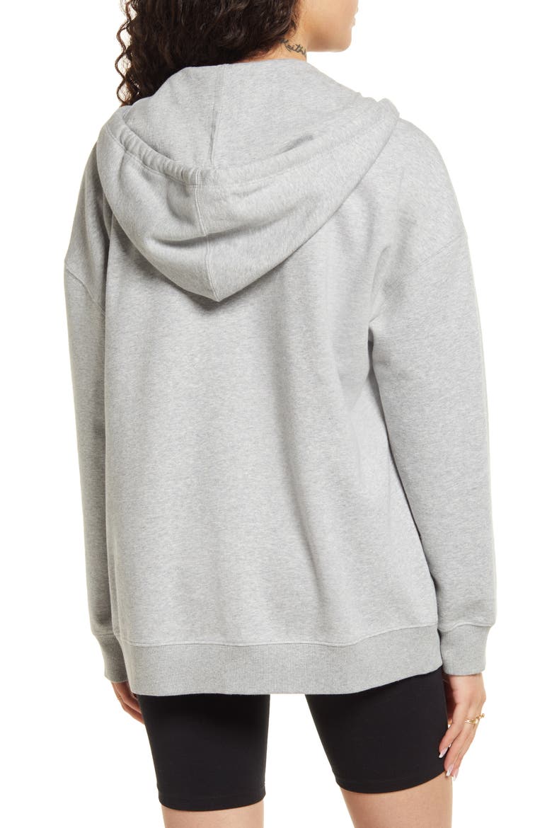 Oversize Organic Cotton Blend Zip Hoodie, Alternate, color, GREY HEATHER