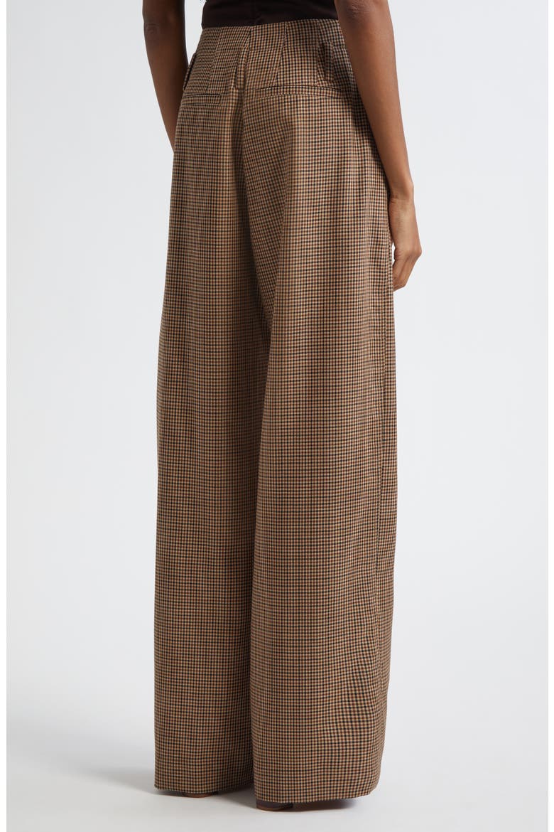 Liam Houndstooth Wide Leg Wool Pants, Alternate, color, TAN MULTI