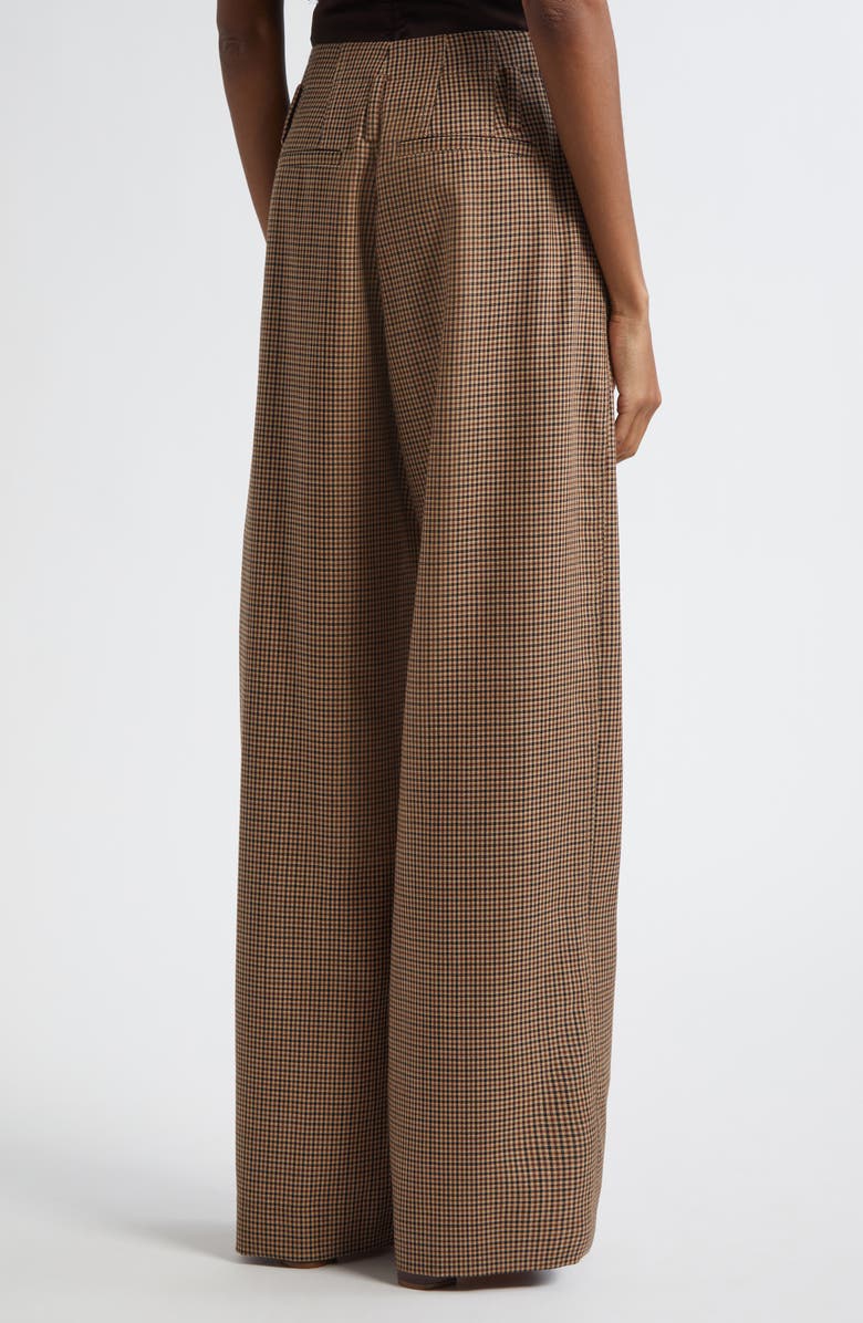 A.L.C. Liam Houndstooth Wide Leg Wool Pants, Alternate, color, Tan Multi