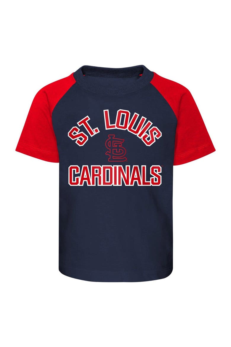 Infant Navy/Heather Gray St. Louis Cardinals Ground Out Baller Raglan T-Shirt and Shorts Set, Alternate, color, Navy