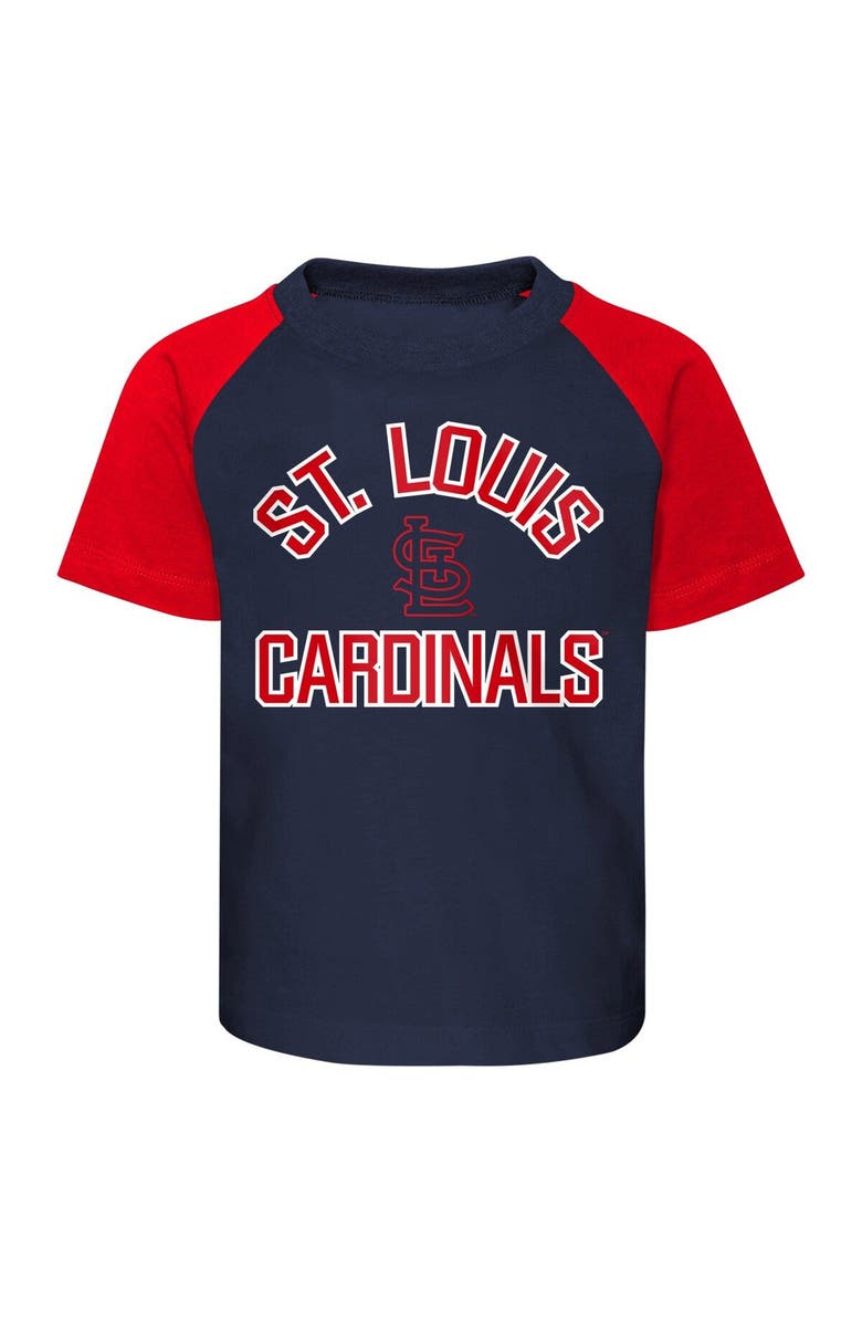 Outerstuff Infant Navy/Heather Gray St. Louis Cardinals Ground Out Baller Raglan T-Shirt and Shorts Set, Alternate, color, Navy