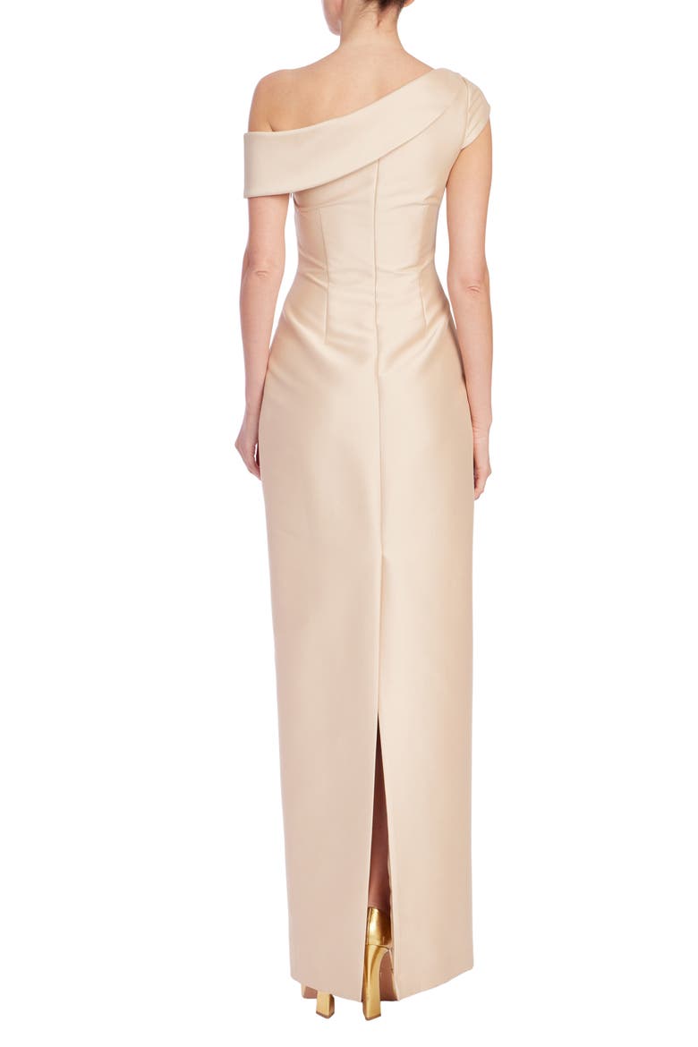 One-Shoulder Satin Column Gown, Alternate, color, CHAMPAGNE