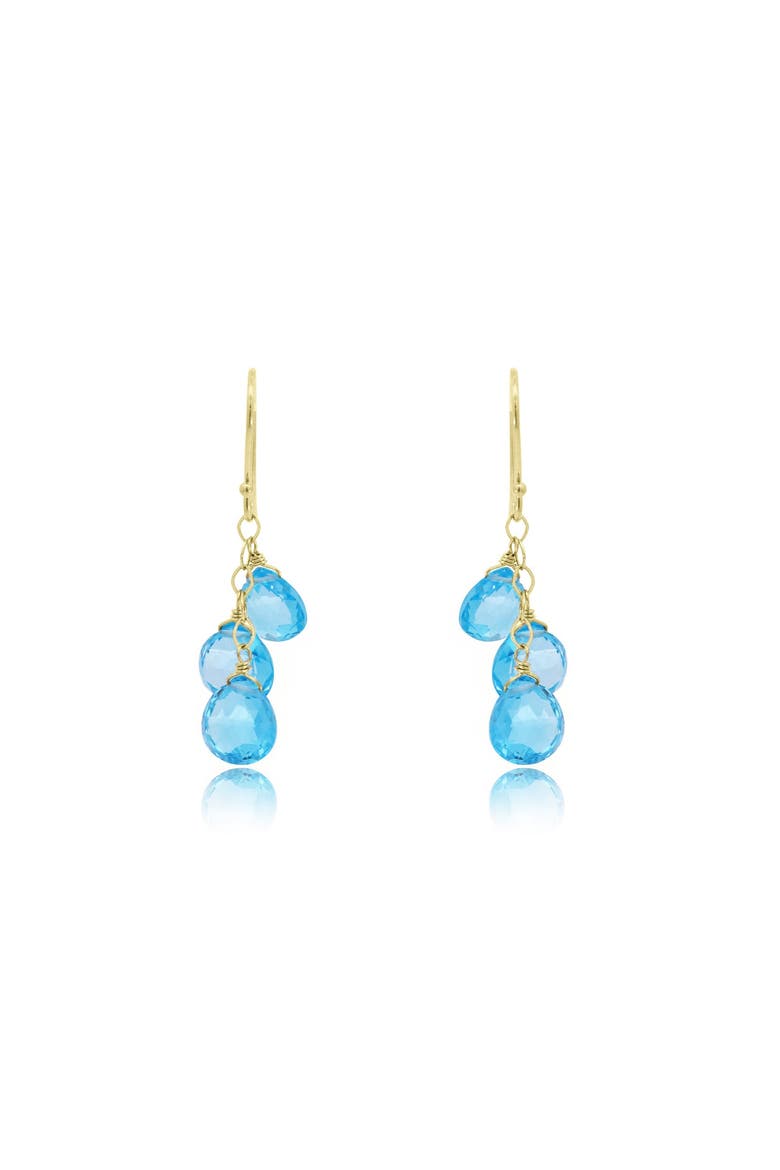 Blue Topaz Bead Dangle Earrings, Alternate, color, Blue Topaz