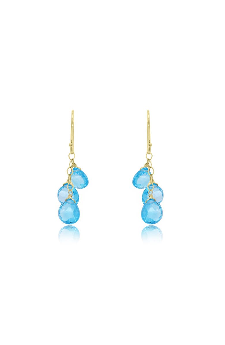 The Lovery Fine Jewelry Blue Topaz Bead Dangle Earrings, Alternate, color,
