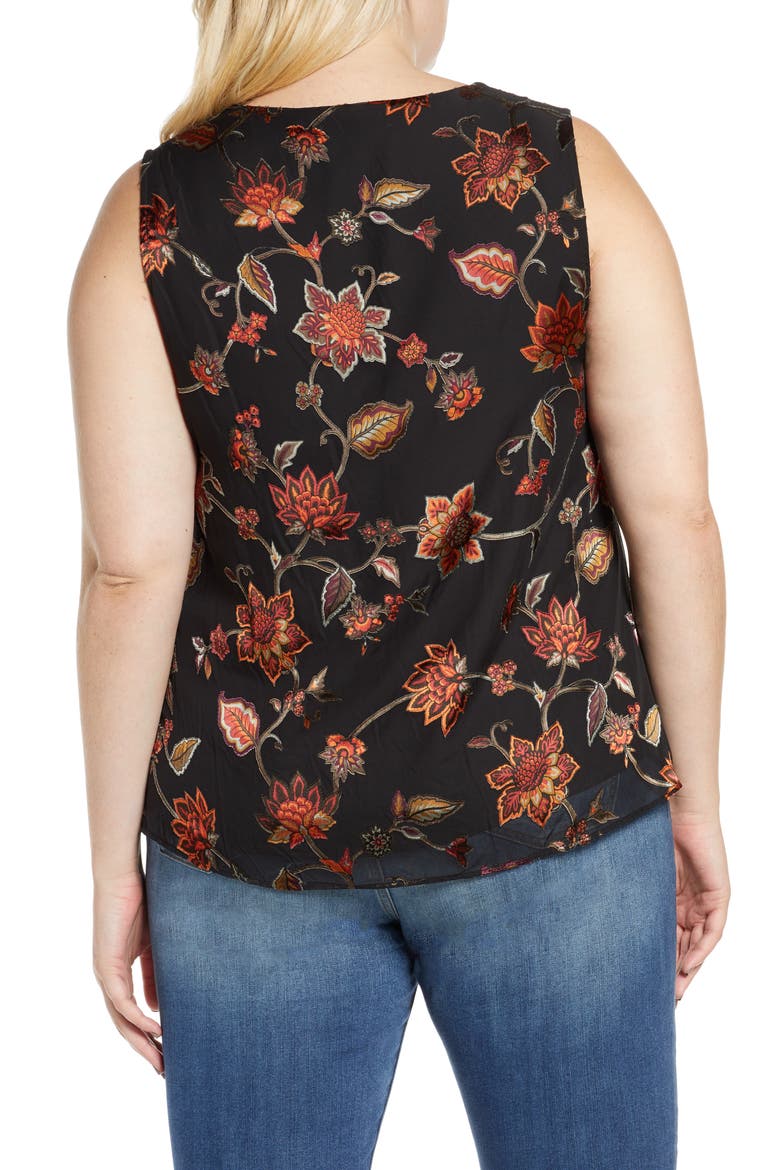 Daniel Rainn Satin Burnout Tank Top, Alternate, color, G238 BLK