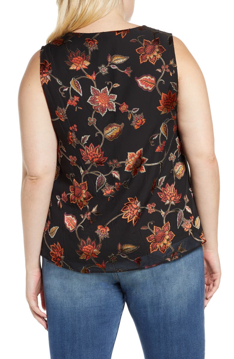 DR2 by Daniel Rainn Daniel Rainn Satin Burnout Tank Top, Alternate, color,