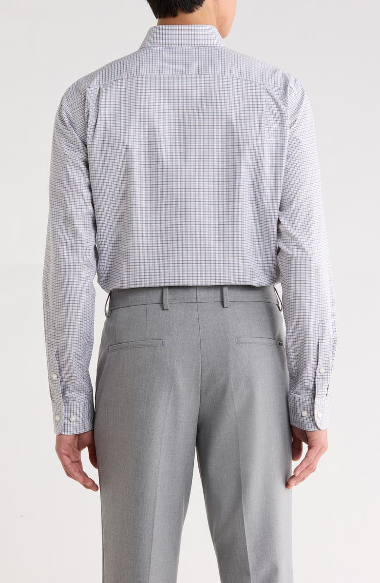 Nordstrom Trim Fit Premium Check Cotton Button-Up Shirt, Alternate, color, Brown- Blue Bono Plaid