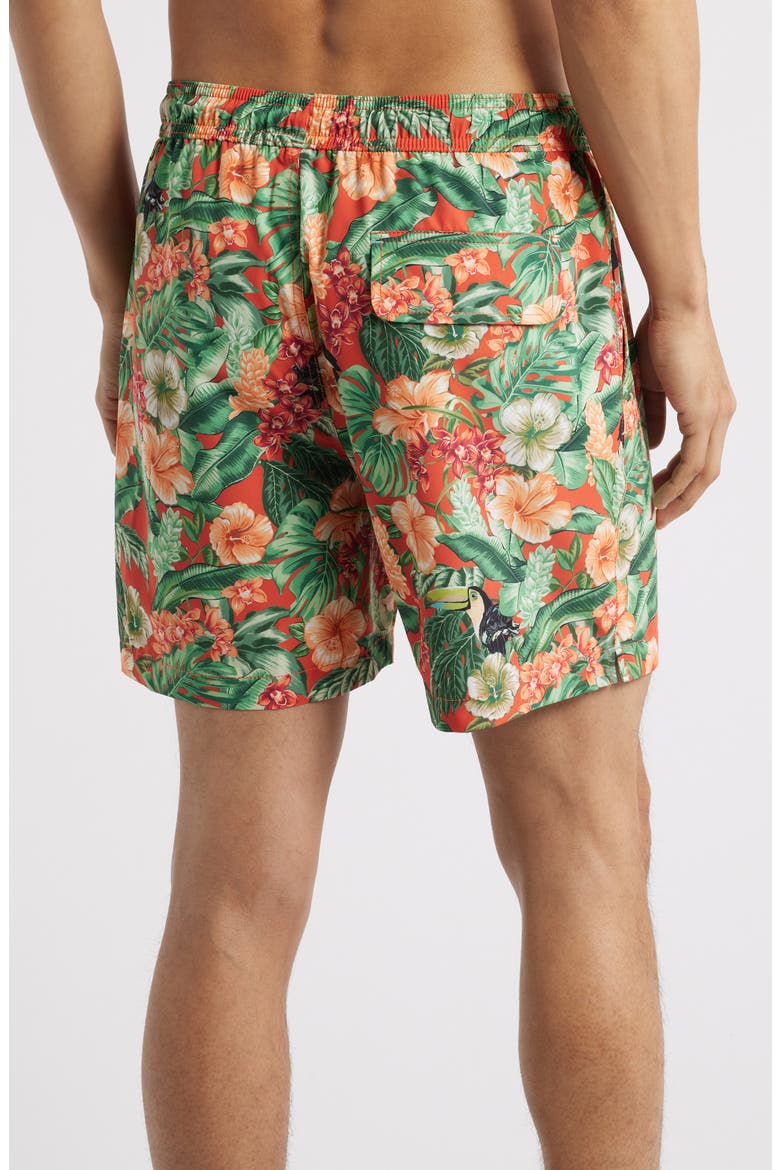 Naples Toucan Paradise Swim Trunks, Alternate, color, MANGO TANGO