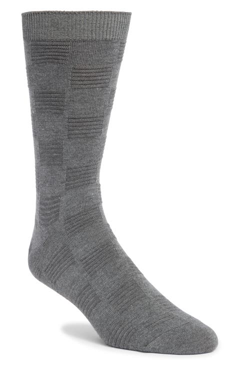 Textured Check Viscose Blend Socks