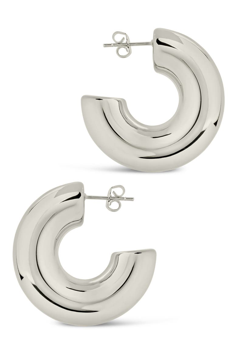 Wynonna Tube Hoop Earrings, Alternate, color, SILVER