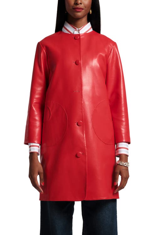 Frances Valentine Mod Jacket Faux Leather In Red
