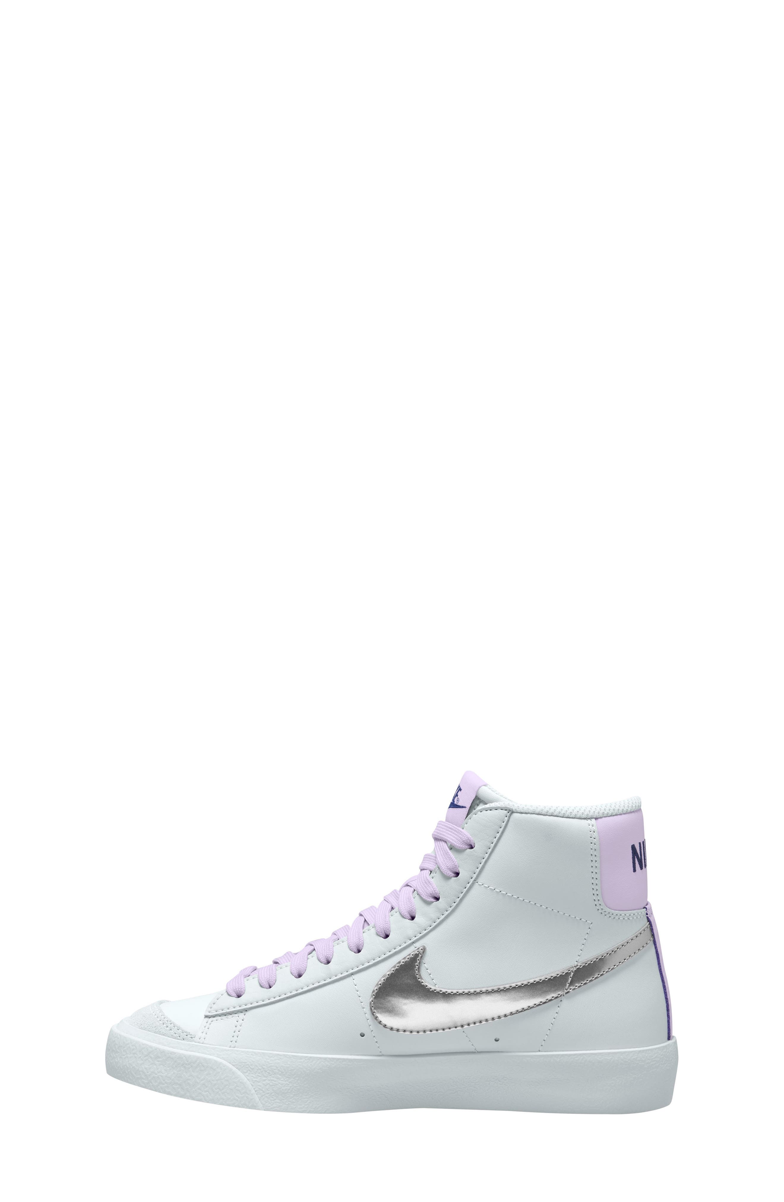 Kids' Blazer Mid '77 Vintage Sneaker, Alternate, color, PURE PLATINUM/ METALLIC SILVER