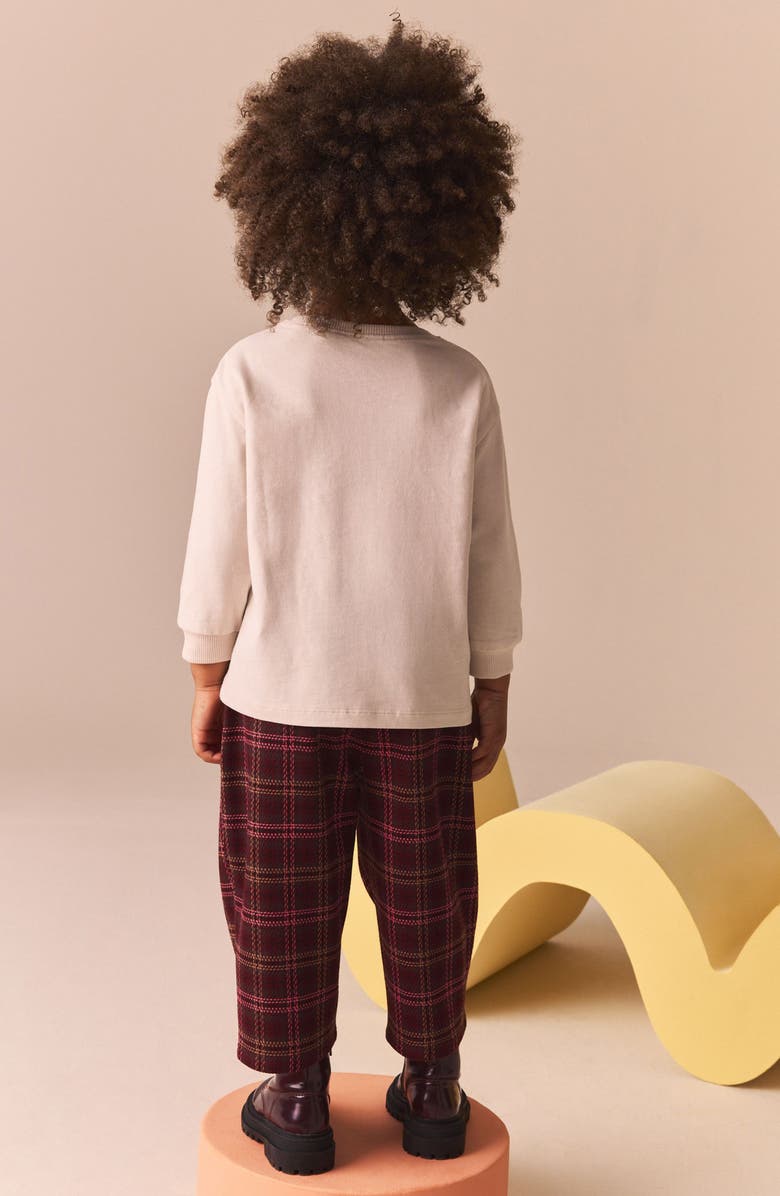 NEXT Kids' Bow Embellished Long Sleeve Cotton T-Shirt, Alternate, color, Pink