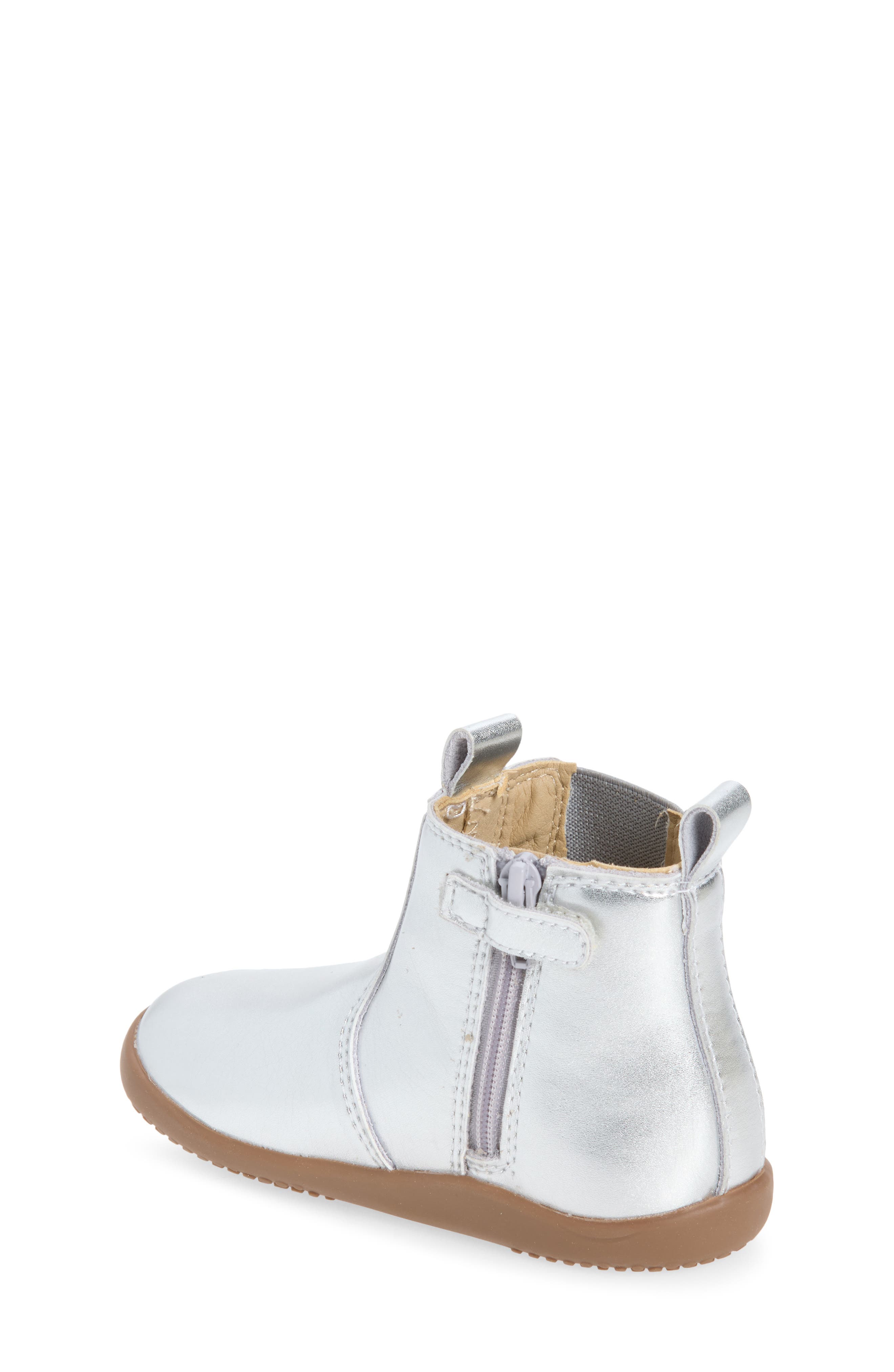 Kids' Podium Leather Boot, Alternate, color, SILVER / GLAM PINK